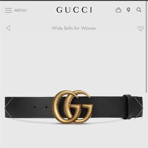 Wide Leather GG Gucci Belt (100% authentic)